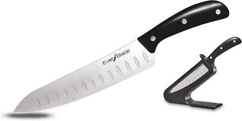 Ontel EverBlade Self Sharpening Professional Chef Knife, German Steel Kitchen Knife in Knife Block with Convex Edge for Easy Slicing, Versatile & Durable in Saudi Arabia