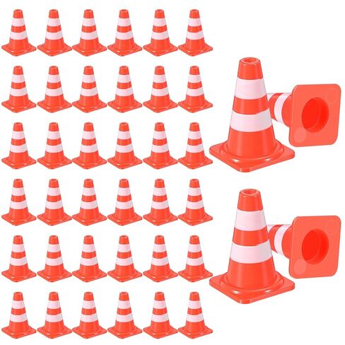 Nogeqi 40PCS Mini Traffic Cones, Small Orange Cones, 0.95in Roadblock Plastic Cone Traffic Signs for Micro Landscape Sand Table Engineering Construction Road Cone Model (Orange) in Saudi Arabia