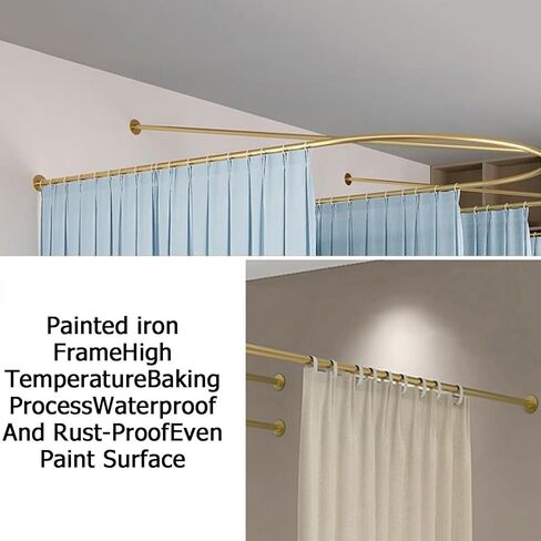 Room Divider Privacy Curtain,Metal Support Wall-Mounted Blackout Curtain,Beauty Salons Bedrooms and Hospitals 2 Pieces(Color3,100x230cm) in Saudi Arabia