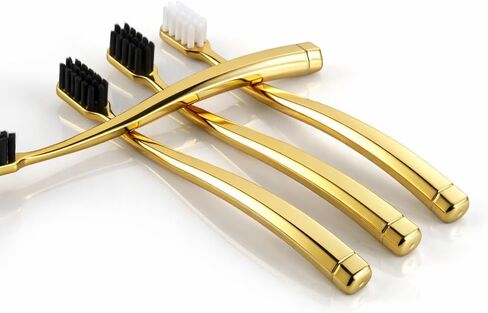 JoyMax Gold Edition Toothbrush Set (4 Pack) Luxury Dense Soft Bristles, Premium Gold Handle, 3200+ Bristles in Saudi Arabia