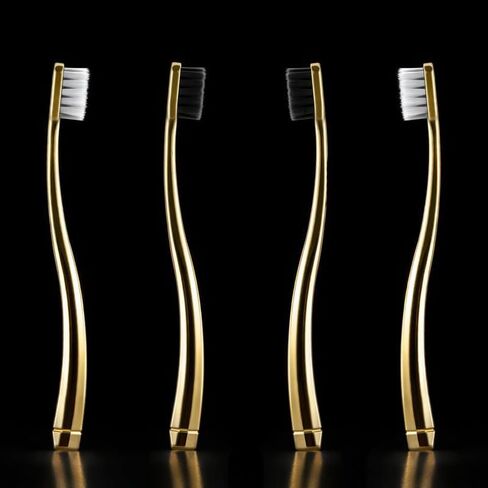 JoyMax Gold Edition Toothbrush Set (4 Pack) Luxury Dense Soft Bristles, Premium Gold Handle, 3200+ Bristles in Saudi Arabia