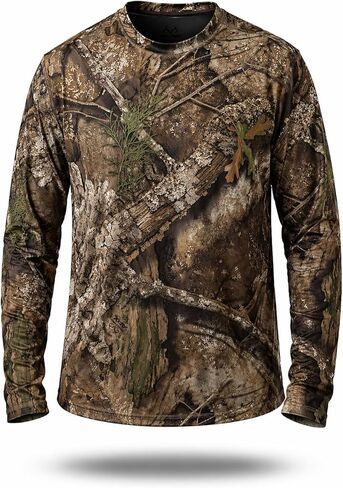 Realtree Men’s Reversible Camo Long Sleeve Shirt UPF 50+ Moisture Wicking Performance Shirt for Hunting Fishing Outdoors in Saudi Arabia