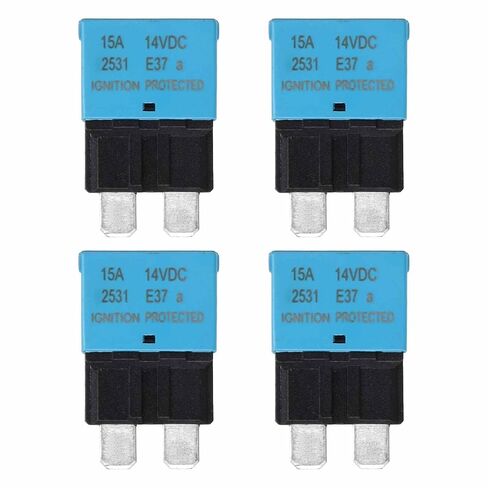 MECCANIXITY Automotive Resettable Fuse, 14V DC 15A E37 Low Profile ATC/ATO Automotive Blade Circuit Breaker Reset Fuses for Car, Truck, RV, SUV, Marine, Boat, Motorcycle, Pack of 4 in Saudi Arabia