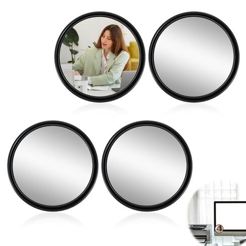 4PCS Cubicle Mirror, 2.3" Adjustable Cubicle Mirror to See Behind You Monitor Mirrors Rear View Convex for Cubicles Walls Open Office Personal Privacy Safety in Saudi Arabia