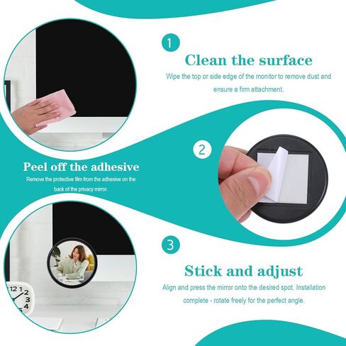 4PCS Cubicle Mirror, 2.3" Adjustable Cubicle Mirror to See Behind You Monitor Mirrors Rear View Convex for Cubicles Walls Open Office Personal Privacy Safety in Saudi Arabia