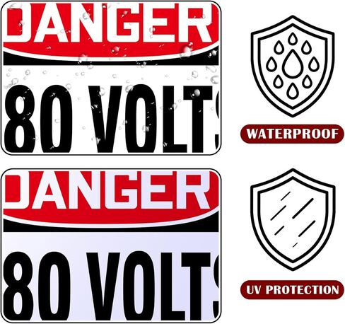 10 قطع من ملصقات Novabright DANGER 480 Volts - ملصقات تحذيرية من الفينيل لاصقة مقاس 5 بوصة × 3.5 بوصة لمكان العمل الصناعي الكهربائي in Kuwait