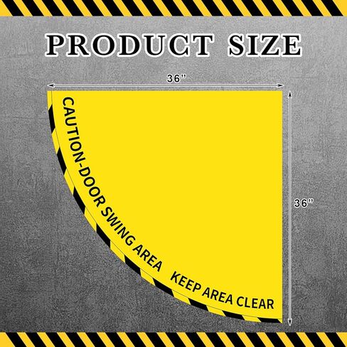 1 Pack Door Swing Caution Floor Sign for Safety Warning Door Swing Area Keep Area Clear Floor Signs Vinyl Non Slip Surface (36 x 36 Inches,Yellow) in Saudi Arabia