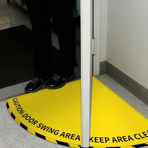 1 Pack Door Swing Caution Floor Sign for Safety Warning Door Swing Area Keep Area Clear Floor Signs Vinyl Non Slip Surface (36 x 36 Inches,Yellow) in Saudi Arabia