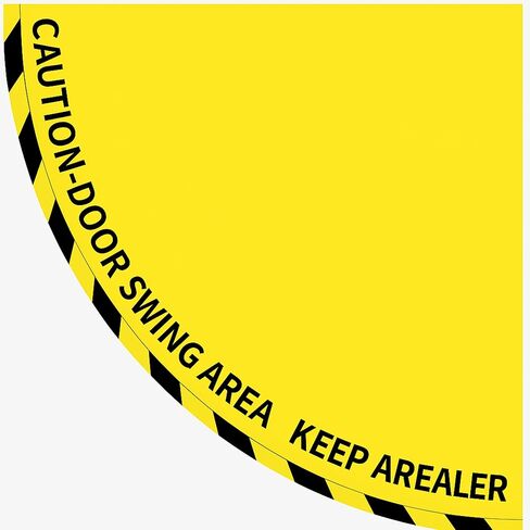 1 Pack Door Swing Caution Floor Sign for Safety Warning Door Swing Area Keep Area Clear Floor Signs Vinyl Non Slip Surface (36 x 36 Inches,Yellow) in Saudi Arabia