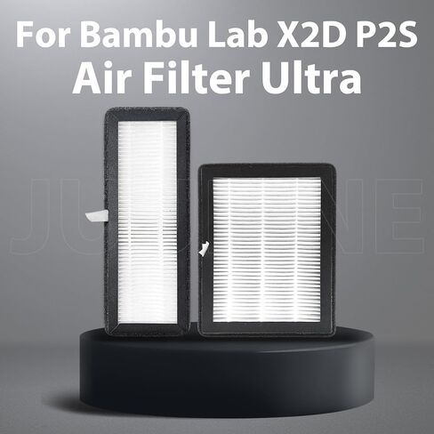2PK for X2D/P2S Air Filter -1xExhaust Fan Filter + 1xChamber Filter for Bambu Lab X2D P2s Exhaust Fan HEPA+Activated Carbon UFPs & VOC Removal Air Purifier for Bambulab X2D/P2S 3D Printer Accessories in Saudi Arabia