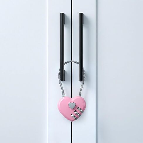 3 PCS Heart Lock, 3 Digit Combination Padlocks Pink Combination Lock for Luggage, Lockers, Backpacks, Jewelry Boxes, Travel & Outdoor Use in Saudi Arabia