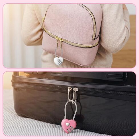 3 PCS Heart Lock, 3 Digit Combination Padlocks Pink Combination Lock for Luggage, Lockers, Backpacks, Jewelry Boxes, Travel & Outdoor Use in Saudi Arabia