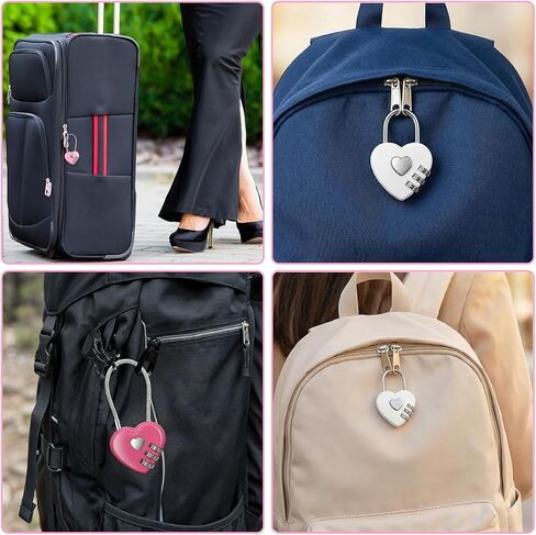 3 PCS Heart Lock, 3 Digit Combination Padlocks Pink Combination Lock for Luggage, Lockers, Backpacks, Jewelry Boxes, Travel & Outdoor Use in Saudi Arabia