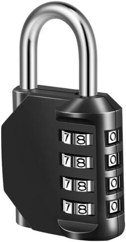 Combination Lock, 4 Digit Combination Padlock for School Gym Sports Locker, Fence, Toolbox, Case, Hasp Cabinet Storage (1 Pack, Black) in Saudi Arabia