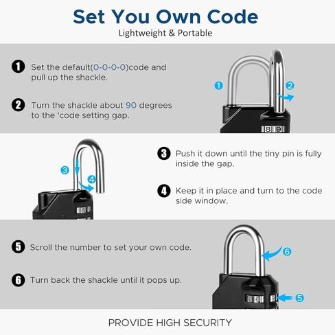 Combination Lock, 4 Digit Combination Padlock for School Gym Sports Locker, Fence, Toolbox, Case, Hasp Cabinet Storage (1 Pack, Black) in Saudi Arabia