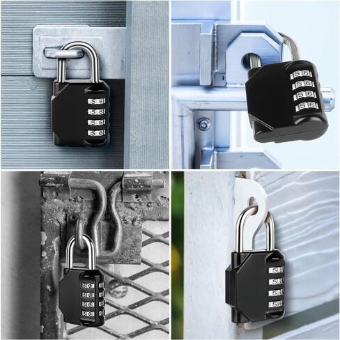 Combination Lock, 4 Digit Combination Padlock for School Gym Sports Locker, Fence, Toolbox, Case, Hasp Cabinet Storage (1 Pack, Black) in Saudi Arabia