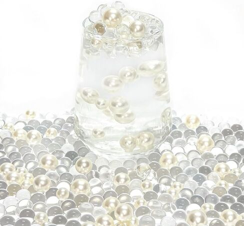 Elegant Vase Filler About 200 Crystal Clear Beads & ABS Simulated Pearls for Floral Arrangements, Wedding Centerpieces, and Home Deco (Red) in Kuwait