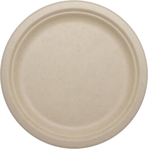 World Centric Compostable Round Paper Plates, 9" (Pack of 20), Made from Unbleached Plant Fiber, Sustainable, Heavy Duty, Grease Resistant, Microwave & Freezer Safe, PFAS Free in Saudi Arabia