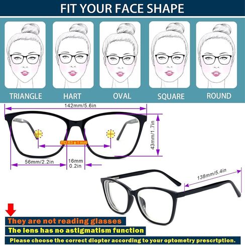 Distance Nearsighted Glasses Women,Near Sighted Far Vision Farsighted Myopia Eyeglasses Frame * Not reading glass* in Saudi Arabia