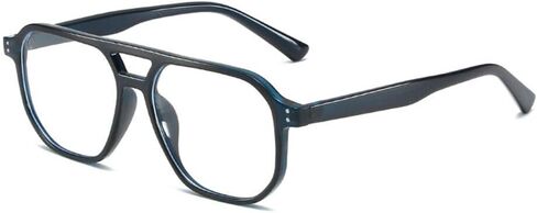 نظارات قراءة Aviator للنساء والرجال، قارئ جسر مزدوج مربع خفيف الوزن، نظارات الكمبيوتر الزرقاء الخفيفة in Kuwait
