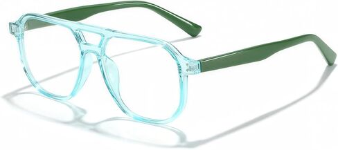 نظارات قراءة Aviator للنساء والرجال، قارئ جسر مزدوج مربع خفيف الوزن، نظارات الكمبيوتر الزرقاء الخفيفة in Kuwait