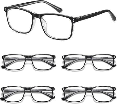 WAUDAR Reading Glasses for Men Women TR90 Frame Metal Spring Hinges Eyeglasses Readers for Men/Women 5 Pack Black 1.75 in Saudi Arabia
