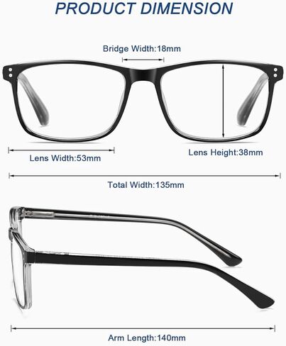 WAUDAR Reading Glasses for Men Women TR90 Frame Metal Spring Hinges Eyeglasses Readers for Men/Women 5 Pack Black 1.75 in Saudi Arabia