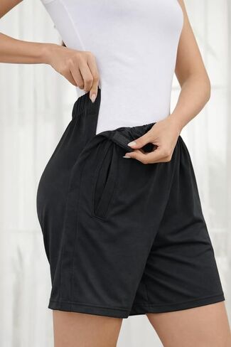 Tear Away Shorts for Women Post Surgery Short Hook and Loop Side Open 4 Inch Adaptive Recovery Shorts with Pockets in Kuwait