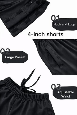 Tear Away Shorts for Women Post Surgery Short Hook and Loop Side Open 4 Inch Adaptive Recovery Shorts with Pockets in Kuwait