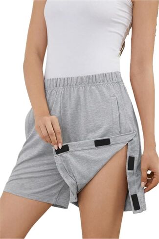 Tear Away Shorts for Women Post Surgery Short Hook and Loop Side Open 4 Inch Adaptive Recovery Shorts with Pockets in Saudi Arabia