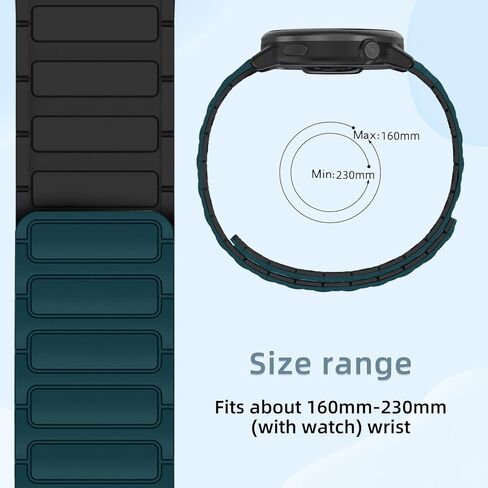 سوار ساعة من السيليكون 20 مم متوافق مع Garmin Forerunner 570 42 مم/Forerunner 165/Vivoactive 6/Vivoactive 5، حزام بديل مغناطيسي لـ Garmin Venu Sq 2/Approach S50/S44 in Kuwait
