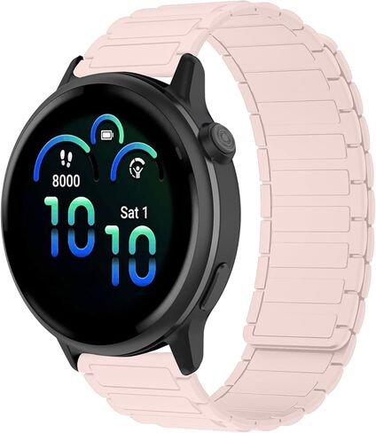 سوار ساعة من السيليكون 20 مم متوافق مع Garmin Forerunner 570 42 مم/Forerunner 165/Vivoactive 6/Vivoactive 5، حزام بديل مغناطيسي لـ Garmin Venu Sq 2/Approach S50/S44 in Kuwait