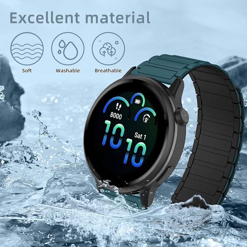سوار ساعة من السيليكون 20 مم متوافق مع Garmin Forerunner 570 42 مم/Forerunner 165/Vivoactive 6/Vivoactive 5، حزام بديل مغناطيسي لـ Garmin Venu Sq 2/Approach S50/S44 in Kuwait