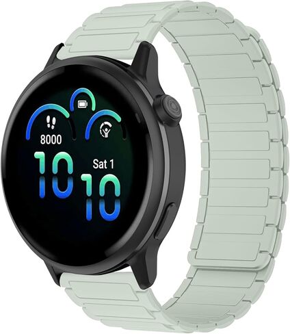 سوار ساعة من السيليكون 20 مم متوافق مع Garmin Forerunner 570 42 مم/Forerunner 165/Vivoactive 6/Vivoactive 5، حزام بديل مغناطيسي لـ Garmin Venu Sq 2/Approach S50/S44 in Kuwait