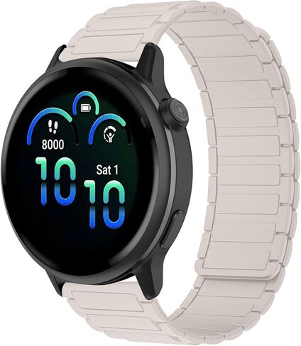 سوار ساعة من السيليكون 20 مم متوافق مع Garmin Forerunner 570 42 مم/Forerunner 165/Vivoactive 6/Vivoactive 5، حزام بديل مغناطيسي لـ Garmin Venu Sq 2/Approach S50/S44 in Kuwait