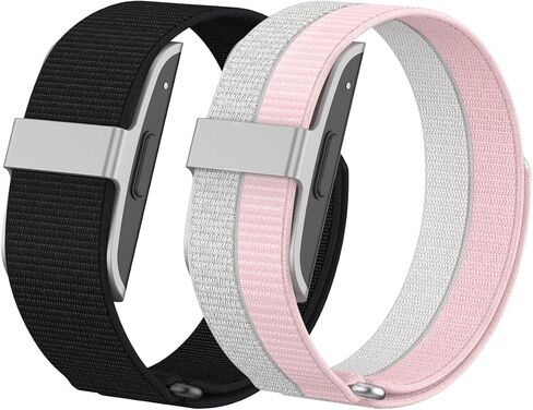 BlackPro 2 Pack Nylon Band Compatible with Hume Band Replacement Strap, Two-Tone Soft Breathable Adjustable Wrist Band for Hume Health Band Strap Women Men in Saudi Arabia