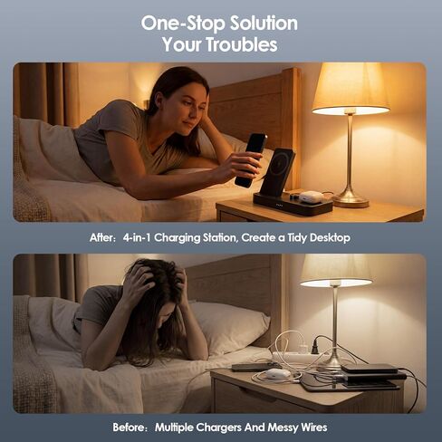 4 in 1 Fast Charging Station for Oura Ring Gen3 Charger, Charger for iPhone17/16/15/14/13/12, Apple Watch, AirPods, Samsung Galaxy S25/S24/S23/S22/S21, Galaxy Watch Buds (Size 8) in Saudi Arabia