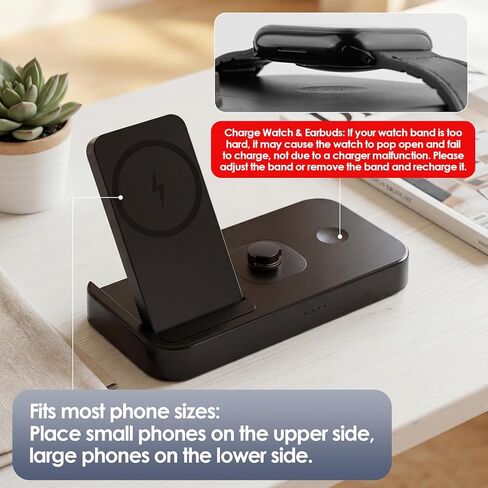 4 in 1 Fast Charging Station for Oura Ring Gen3 Charger, Charger for iPhone17/16/15/14/13/12, Apple Watch, AirPods, Samsung Galaxy S25/S24/S23/S22/S21, Galaxy Watch Buds (Size 8) in Saudi Arabia