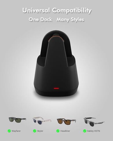 قاعدة شحن Doohoeek لنظارات Meta Ray-Ban AI، قاعدة شحن مقاومة للخدش وقاعدة مرجحة لنظارات Oakley Meta، شاحن نظارات AI لنظارات Wayfarer وSkyler وHeadliner وHSTN in Kuwait