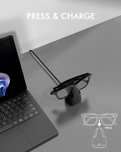 قاعدة شحن Doohoeek لنظارات Meta Ray-Ban AI، قاعدة شحن مقاومة للخدش وقاعدة مرجحة لنظارات Oakley Meta، شاحن نظارات AI لنظارات Wayfarer وSkyler وHeadliner وHSTN in Kuwait