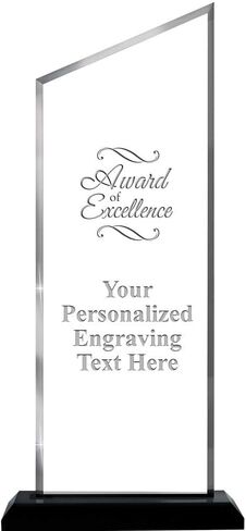 Crown Awards Personalized Acrylic Trophy, 14.25" Engraved Incline Slant Acrylic Award Prime in Saudi Arabia