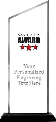 Crown Awards Personalized Acrylic Trophy, 14.25" Engraved Incline Slant Acrylic Award Prime in Saudi Arabia