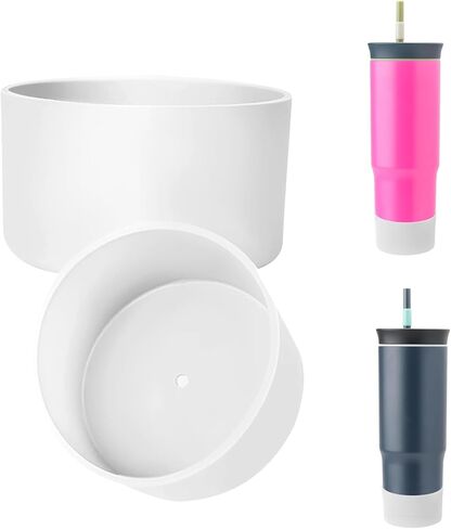 2Pcs Silicone Boot Compatible with Owala 24oz Tumbler, Anti-Slip Sleeve Boot Cover Bottom Protector Accessories for Owala 24 oz Insulated Travel Tumbler, rotects Against Damage (Transparent) in Saudi Arabia