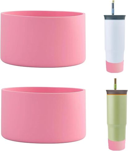 2Pcs Silicone Boot Compatible with Owala 24oz Tumbler, Anti-Slip Sleeve Boot Cover Bottom Protector Accessories for Owala 24 oz Insulated Travel Tumbler, rotects Against Damage (Transparent) in Saudi Arabia