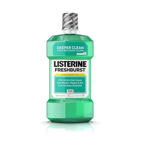 Listerine Freshburst Antiseptic Mouthwash with Germ-Killing Oral Care Formula to Fight Bad Breath, Plaque and Gingivitis, 500 mL in Saudi Arabia