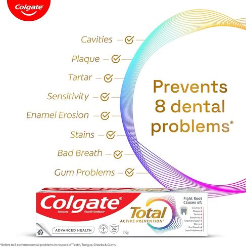 Colgate Total 150gm/5.2oz Advanced Health Toothpaste with 12-Hour Protection, Whole Mouth Health, (Combo Pack Offer, with A Premium Soft Toothbrush Free) in Saudi Arabia