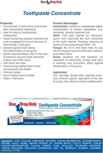 مجموعة One Drop Only للعناية بالفم - غسول الفم المركز 1.69 أونصة سائلة / 50 مل + معجون أسنان مركز 1.69 أونصة سائلة / 50 مل - أعشاب النعناع اليومية - حجم السفر - العلامة التجارية الألمانية للعناية بالفم in Saudi Arabia