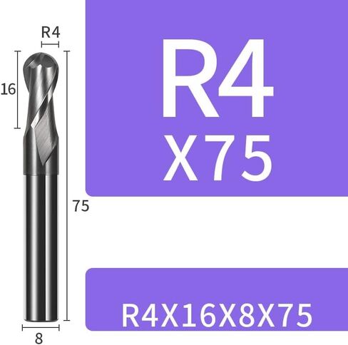 الكرة الأنف نهاية مطحنة 2 الناي HRC45 درجة التنغستن كربيد الصلب مطاحن أدوات الزاوية المستديرة CNC قاطعة المطحنة دوامة in Kuwait