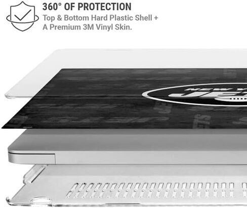 Skinit Case + Skin Compatible with MacBook Air 13in (2020) - Officially Licensed NFL New York Jets Black & White Design in Saudi Arabia