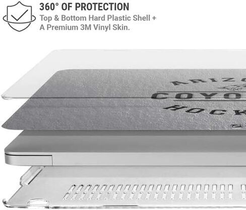 Skinit Case + Skin Compatible with MacBook Air 13in (2020) - Officially Licensed NHL Arizona Coyotes Black Text Design in Saudi Arabia